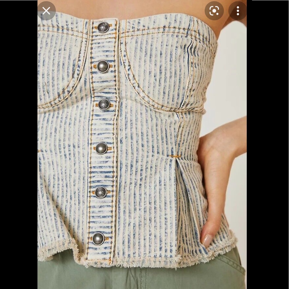 Anthropologie Denim corset top
